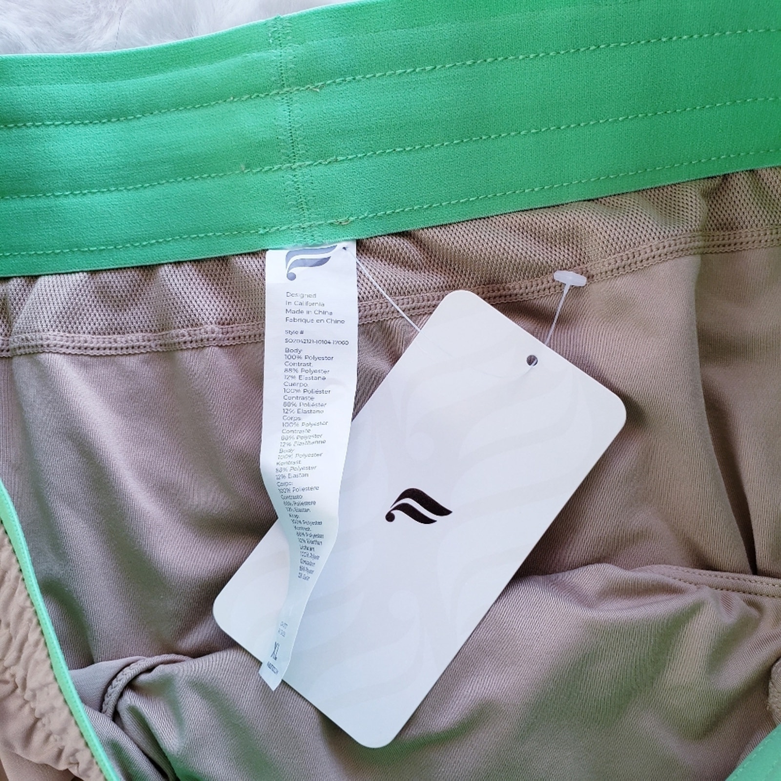 Nwt Fabletics Breathe Hali Run Shorts 3.5" Split Side Recycled Tan Xl — image 8 of 8